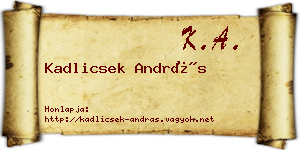 Kadlicsek András névjegykártya