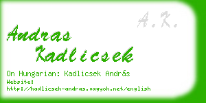 andras kadlicsek business card